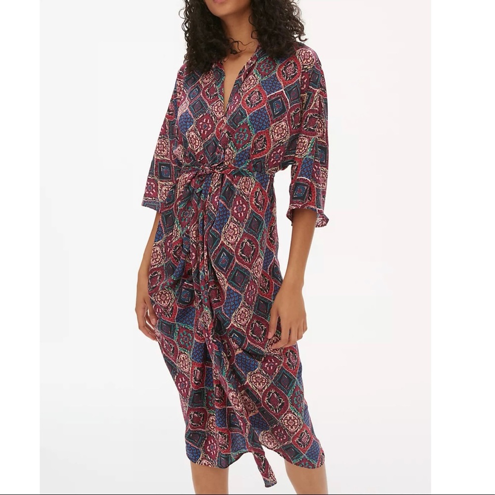 NWT Anthropologie Miska Midi Motif Prints Dress